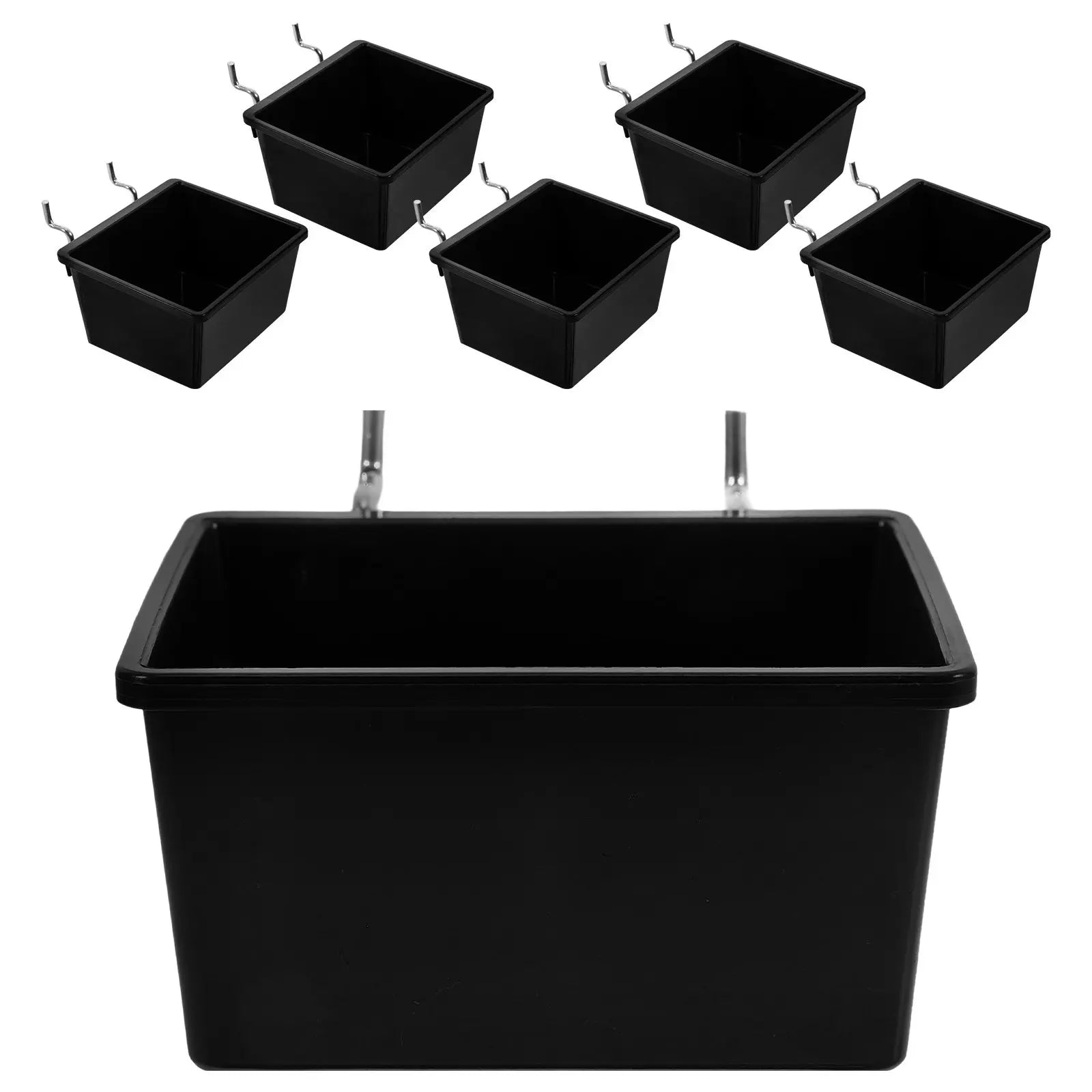 6Sets Pegboard Bins Plastic Organizer Heavy-duty Storage Baskets