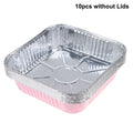 10Set Loaf Pans With Lids And Spoons Non-Stick Square Aluminum Foil Baking Pan Bread Container Heat-Resistant Cake Pans Zpaxo A