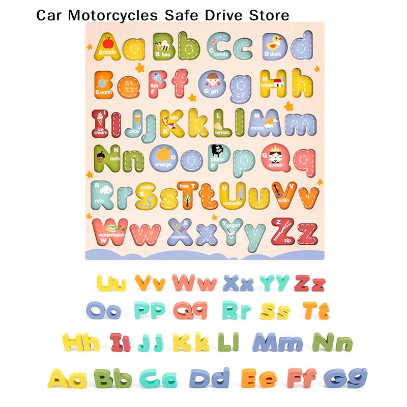 Kids Montessori Wooden English Letter Uppercase Lowercase Letters