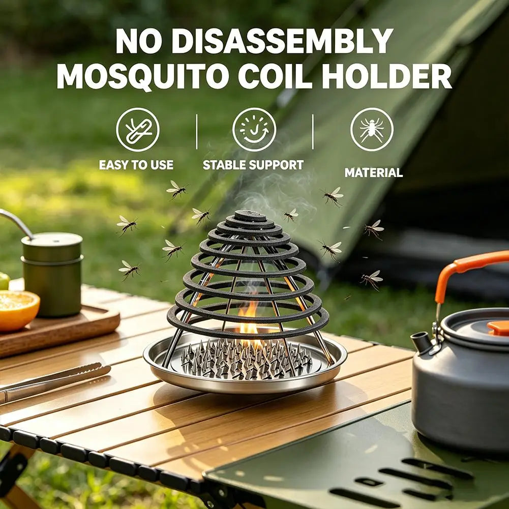 Mosquito Coil Holder with Ash Tray & Cover | Home & Camping Mosquito Coil Holder Zpaxo