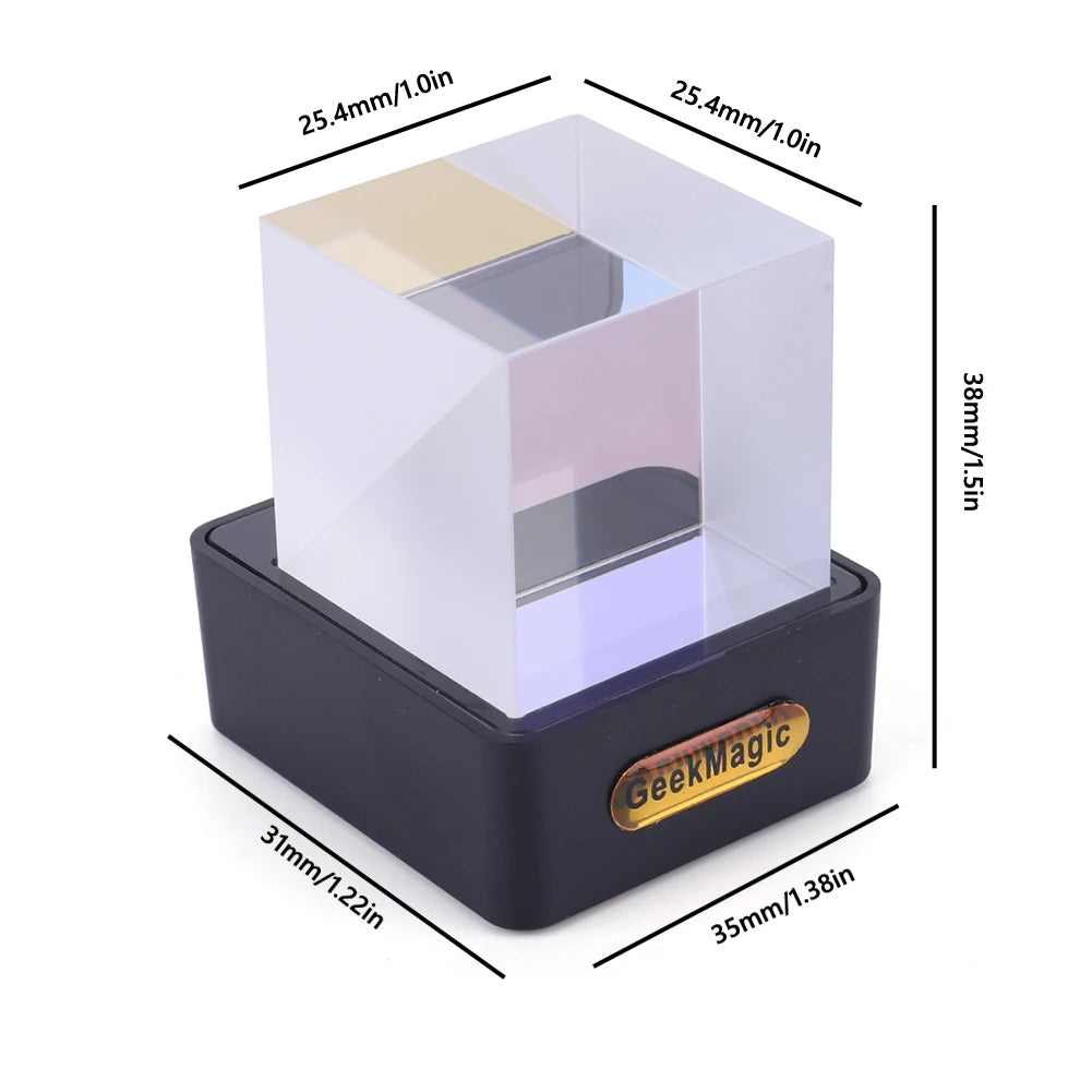 Crystal Cube Photo Display Holographic Desktop Smart Weather Station Digital Clock with GIF Animations Album Desktop Decoration Zpaxo