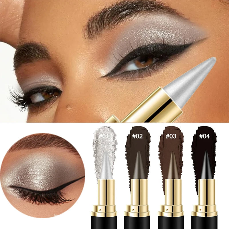 Waterproof Gel Eyeliner Pencil Smooth White Black Pigment Smudge