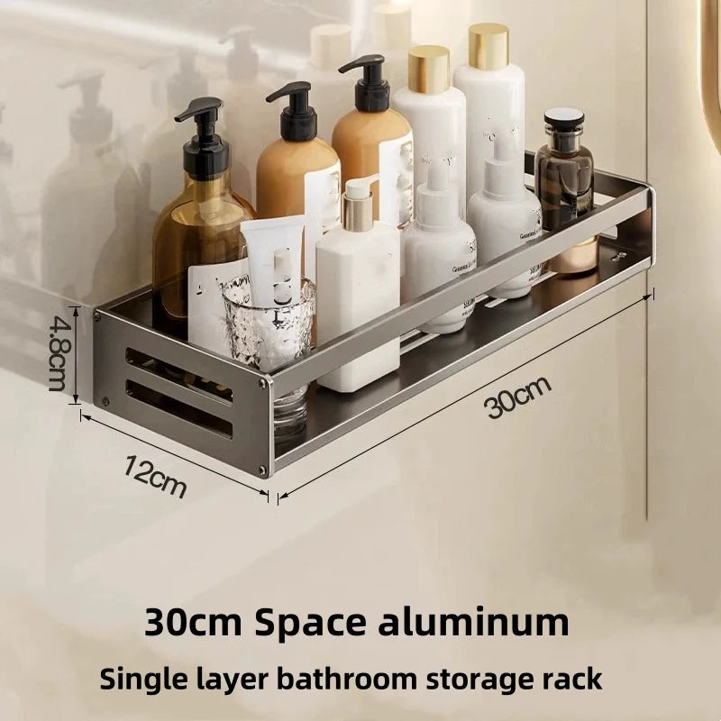 Shower Corner Shelf Without Drilling Aluminum Bathroom Towel Bar Zpaxo 30CM