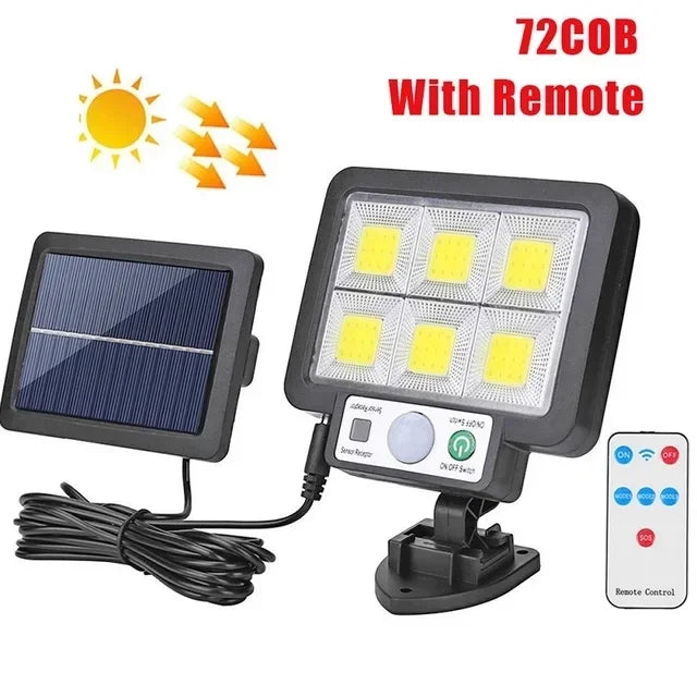 Solar Motion Sensor LED Wall Light – IP65 3-Mode Security Lamp