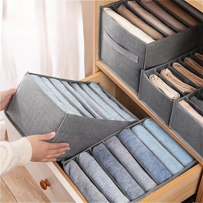 3pcs Closets Clothes Organizer Pants Jeans Storage Box Cabinet Drawers Underwear Socks T-Shirt Wardrobe Storage Organizers Zpaxo