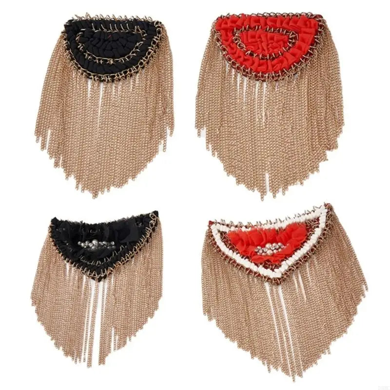 Metal Tassels Fringed Shoulder Epaulette Women Men Uniform Decoration