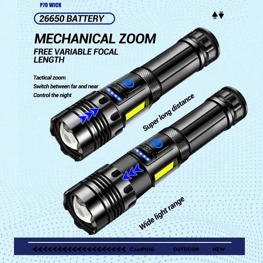 ESMARTER XHP70 LED Flashlight Power Bank – 1000LM USB-C Torch