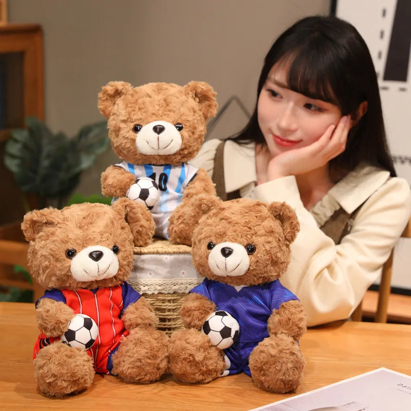 Soccer Fan Essential Bear Plush Toy Football-themed Stuffed Animal