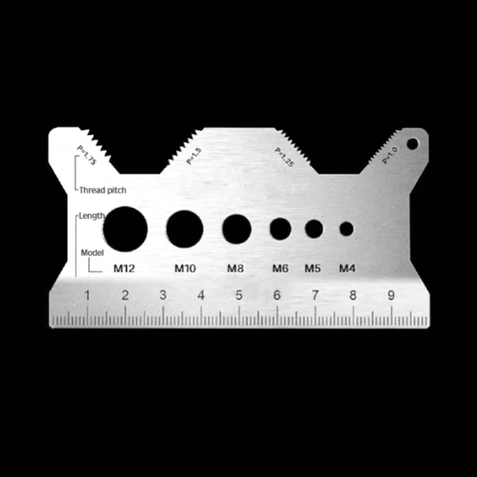 Stainless Steel Double-Sided Bolt Gauge Card Screw Measuring Calipers Thread Specification Measurment Tools Zpaxo