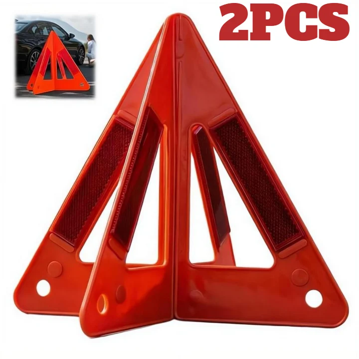 Emergency Reflective Warning Triangle | High-Vis Road Safety Sign Road Safety Sign Zpaxo 2PCS
