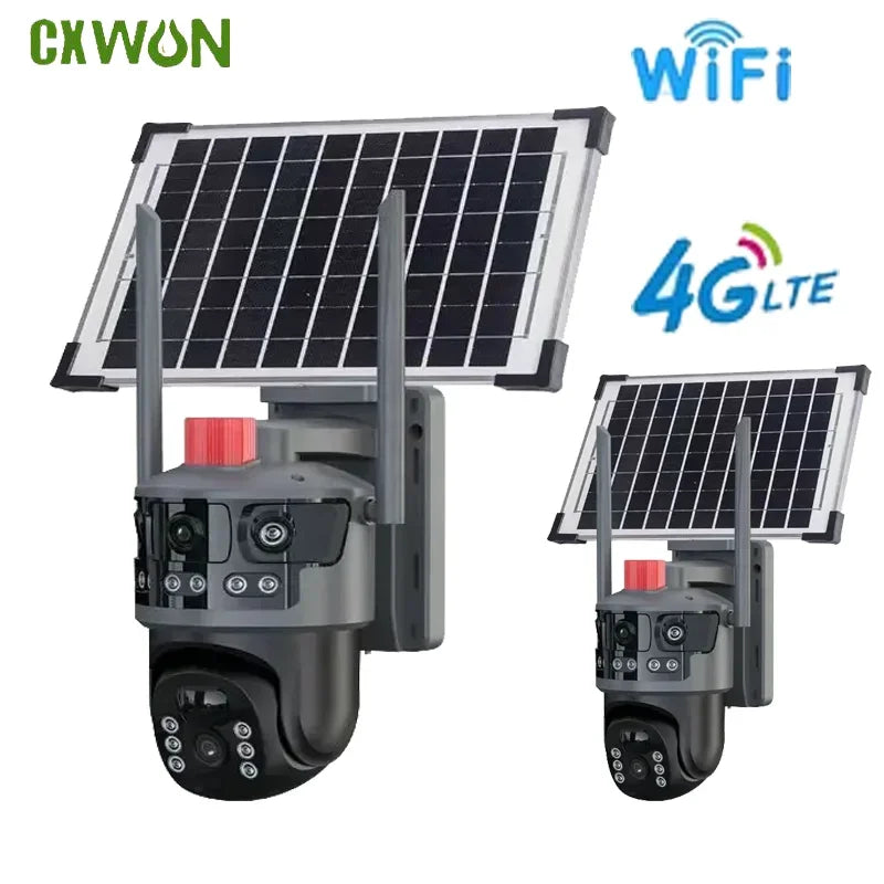 Wireless Solar Powered Security Camera V380 3MP Wifi Outdoor IP Cam Zpaxo