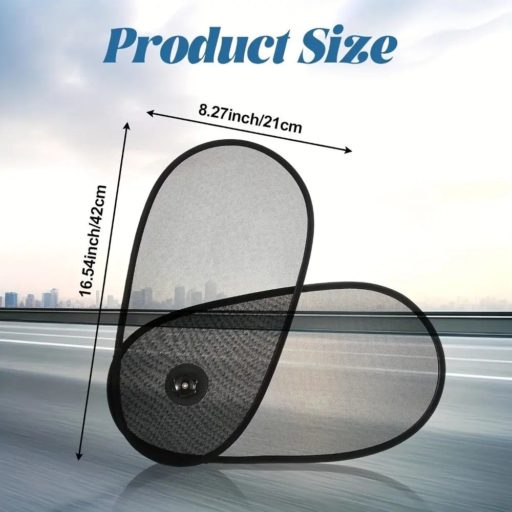 Rotatable Car Side Window Sunshade Non-Obstructive Design Suction Cup Type Black Sun Visor Folding UV Protection Zpaxo