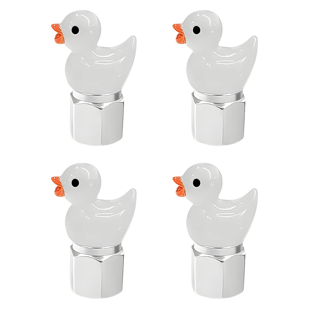 Cute Duck Glow Dark Tire Valve Caps Auto Stem Covers Cars Motorcycles