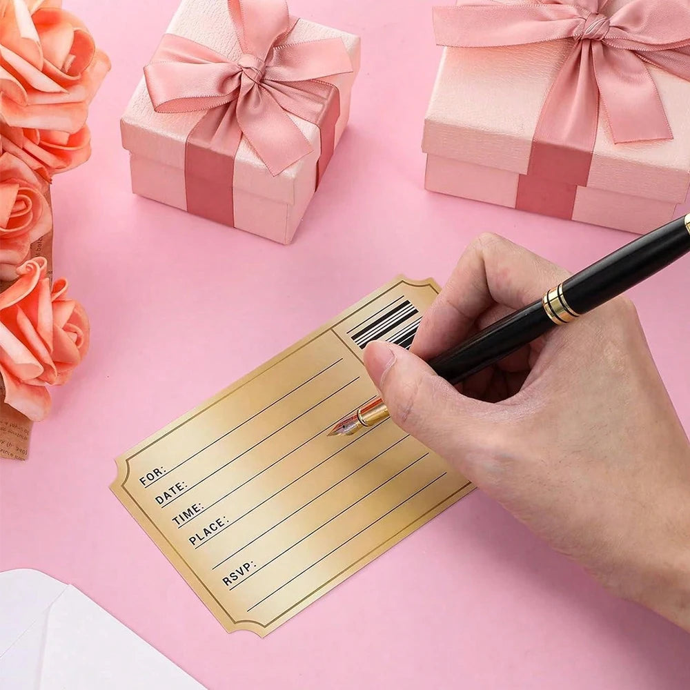 2/12/24Pcs Party Invitations Cards With Envelopes Theme Party Birthday Celebration Movie VIP Party Invitations Zpaxo