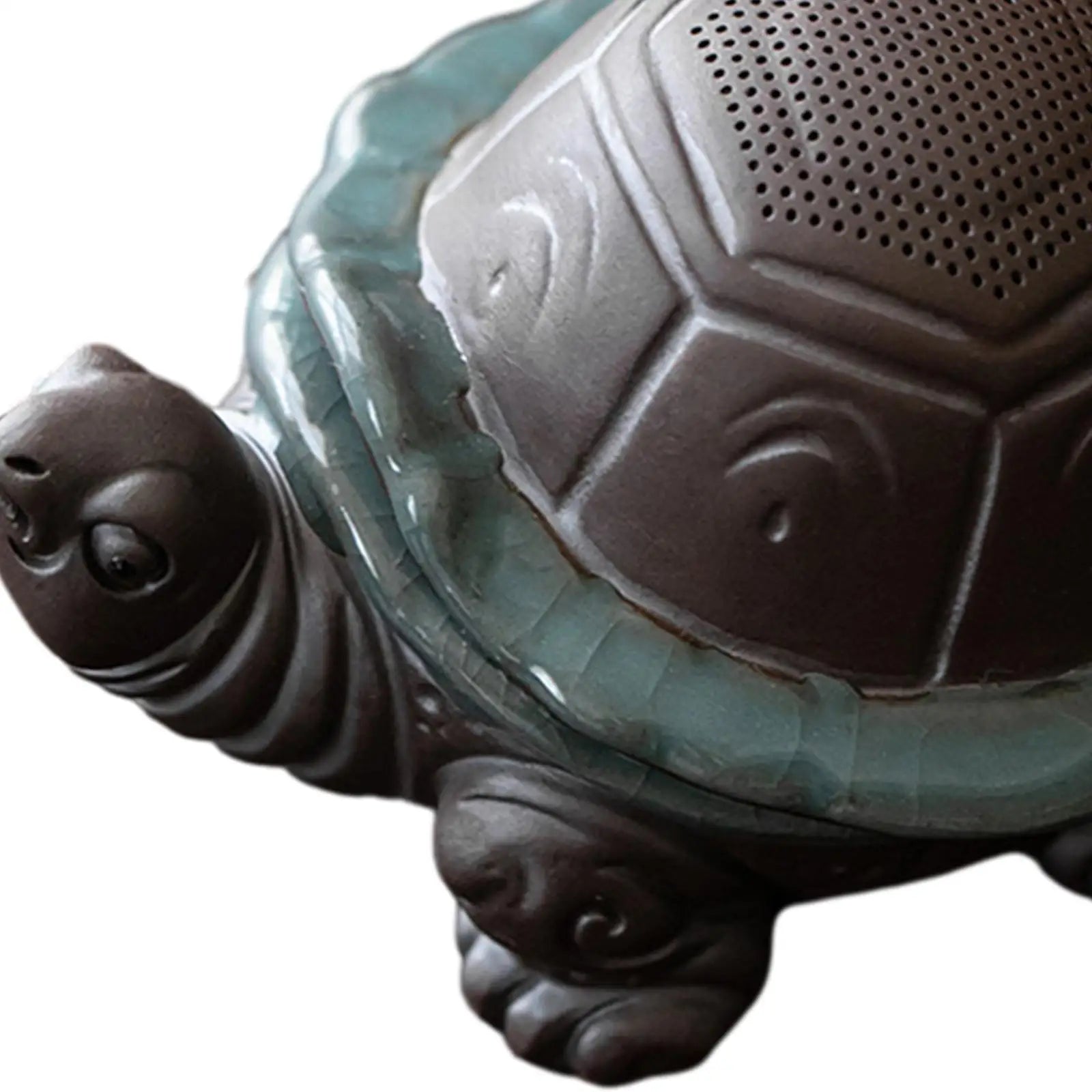 Ceramic Turtle Tea Pet with Strainer | Feng Shui Desk Decor Tea Pet Figurine Zpaxo