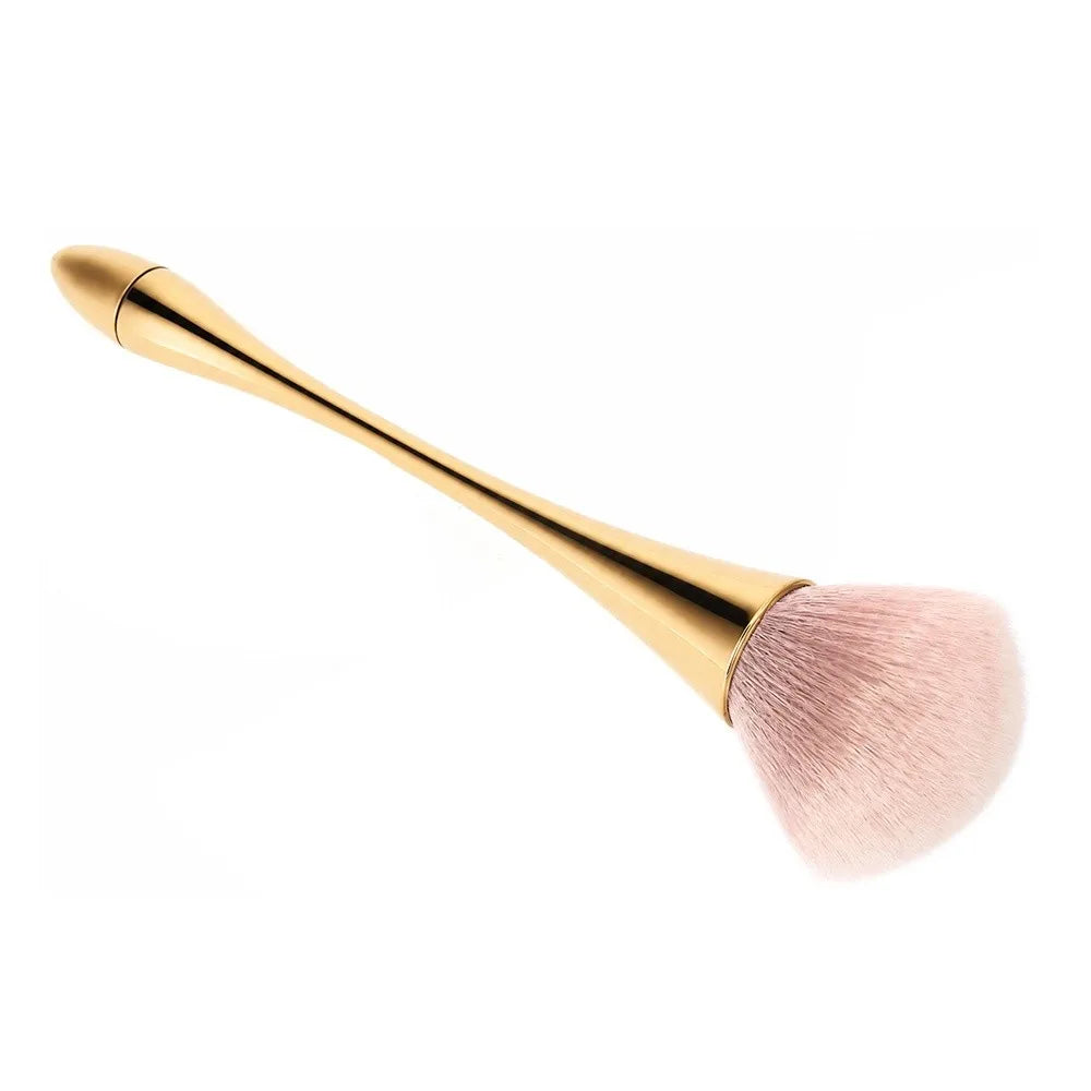 Cleaning Brush Large Nail Dust Soft Fluffy Gold Manicure Remover Zpaxo