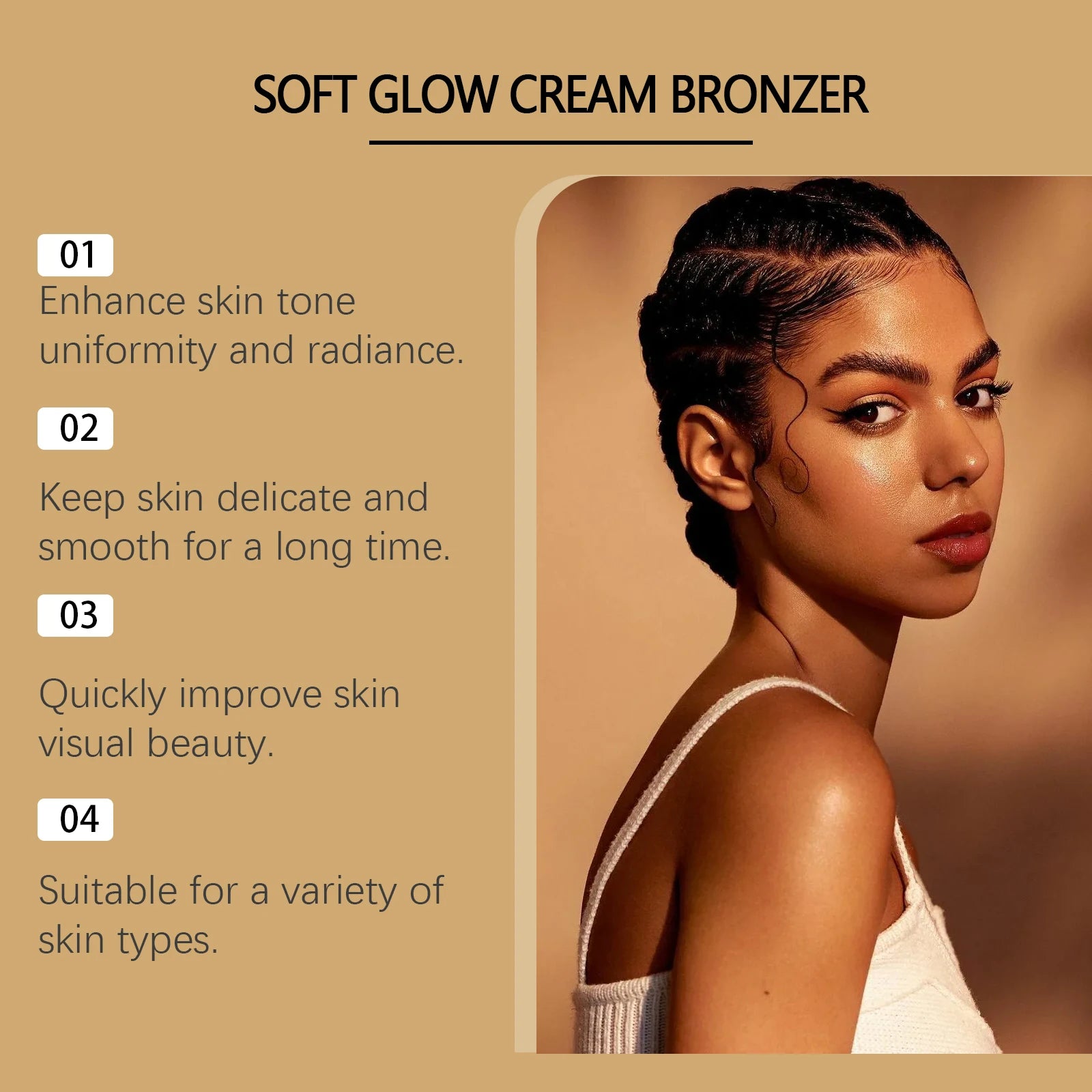 EELHOE Sunless Self Tanning Cream – Body Bronzer Natural Glow Self Tanning Bronzer Zpaxo
