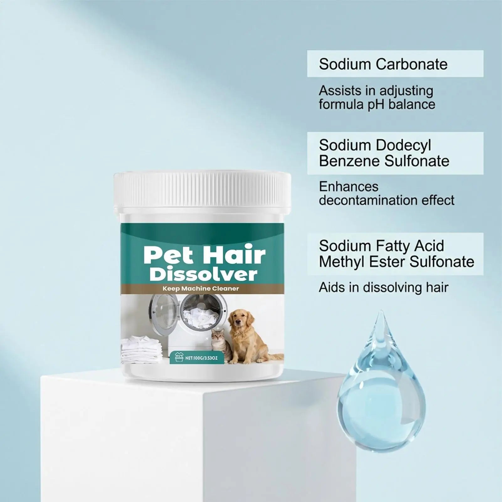 Pet Hair Dissolver Laundry Cleaner Washing Machine Remover Detergent