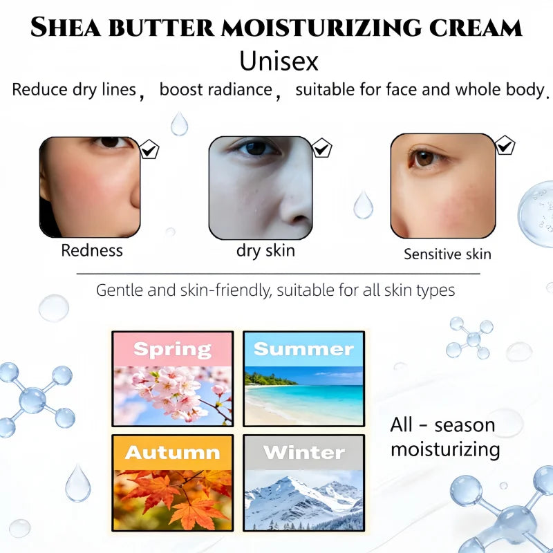 50ml Shea Butter Hyaluronic Acid Nourishing Face Cream Long Time Moisturizing Anti Dryness Smooth Skin Facial Care Zpaxo