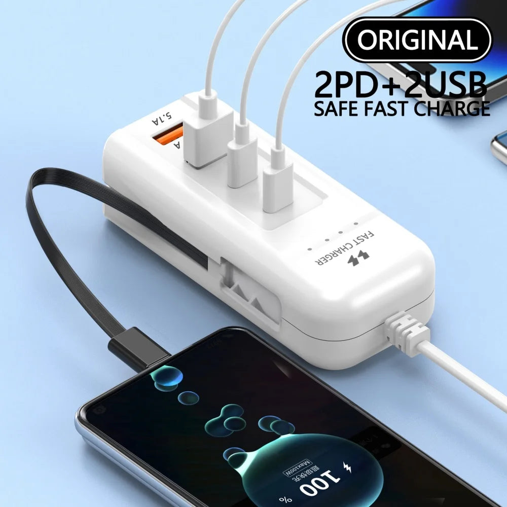 Maerknon 66W PD USB-C Fast Wall Charger | Multi-Port Hub USB-C Wall Charger Zpaxo