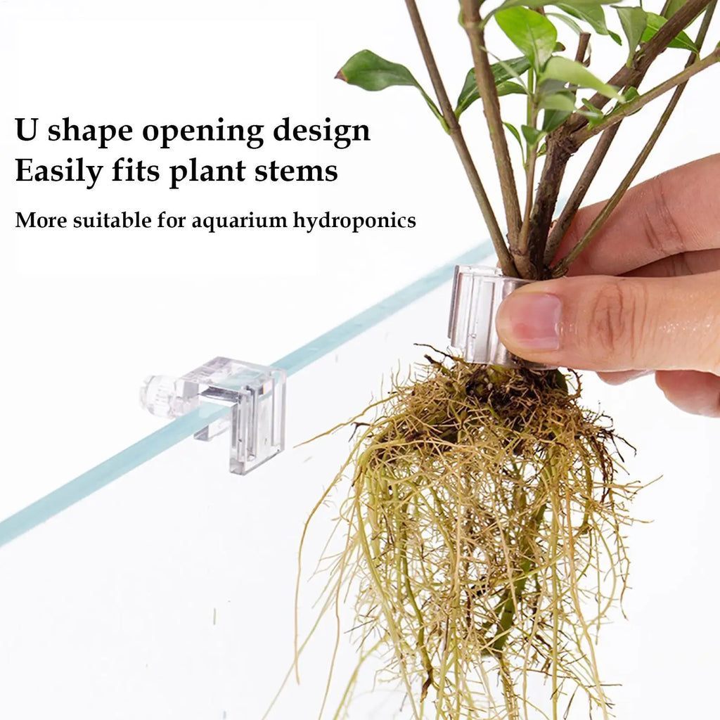Fish Tank Plant Holder 6 Pieces Clear Bracket Hangable Aquarium Plant Cups for Fish Tank Home Grow Planting Cultivation Water Zpaxo