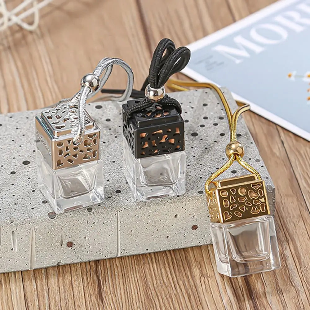 Portable Perfume Bottle Glass Pendant Car Fragrant Capsule Refillable Zpaxo