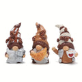 Handmade Craft Coffee Gnome Ornament Resin Material Christmas Design Zpaxo 3pcs dwarf ornaments