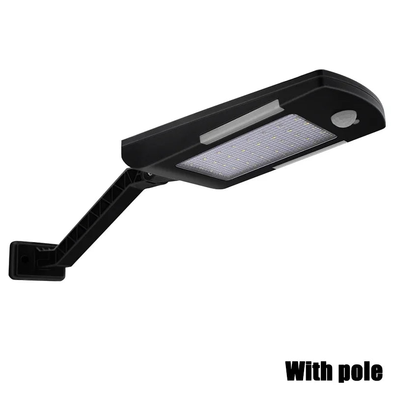 Solar Lights Outdoor 48 LEDs Powered Motion Sensor Lamp Security 3 Zpaxo black with pole