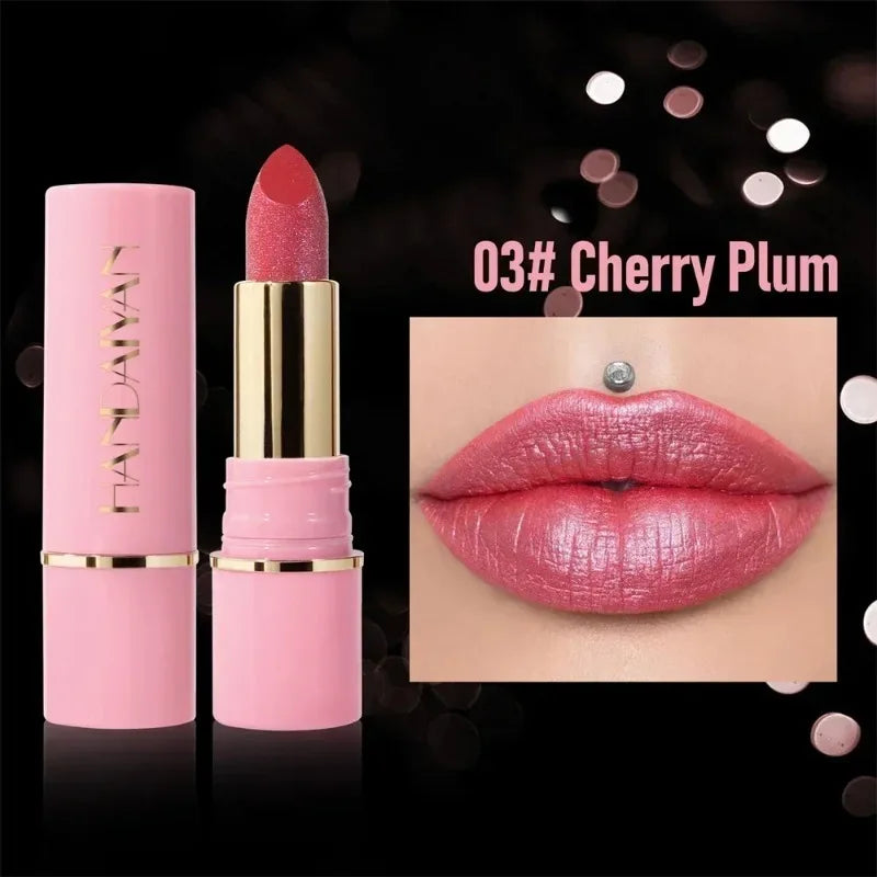 8 Colors Diamond Shimmer Lipstick Purple Metallic Glitter Pearlescent