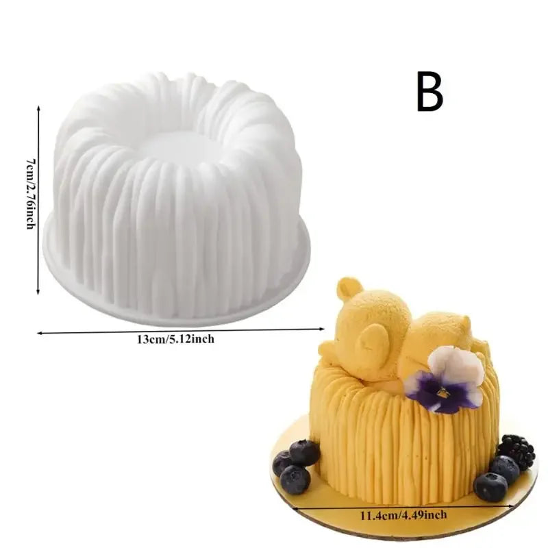 Coil Texture Design French Mousse Cake Mold White Or Black Silicone Cake Mold Kitchen Bakeware Dessert Decorating Tools Zpaxo B