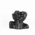 Resin Human Body Vase – Gold, White & Black Art Flower Planter Decorative Resin Vase Zpaxo black