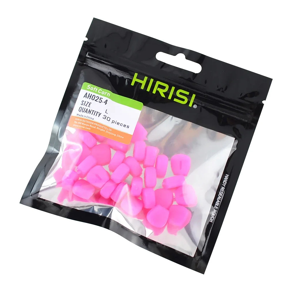 Hirisi 30PCS/PACK Pop-Up Corn Carp Fishing Bait Soft Artificial Carp Baits Corn Fishing Lures Multicolor Portable Fishing Lures Zpaxo AH025-Pink