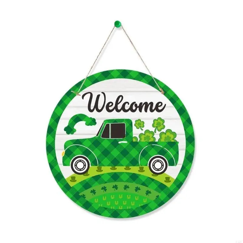 Easy Install Shamrock Porch Hanging Welcome Door Sign Holiday