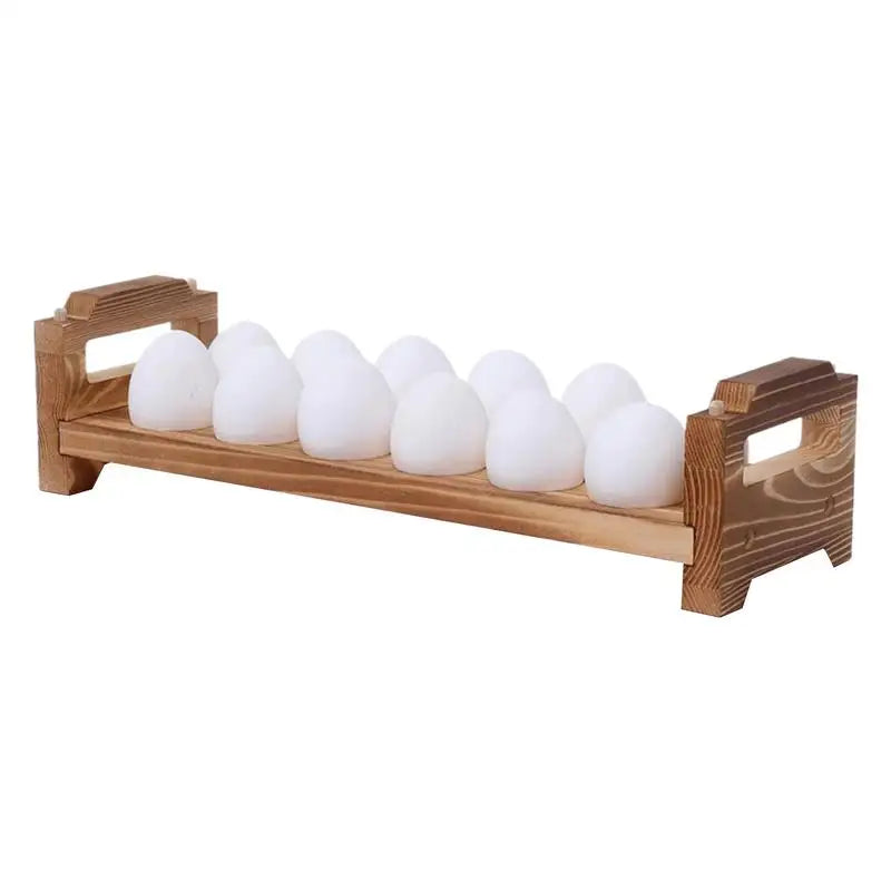 Counter Wooden Egg Holder Collecting Rack Wood Sorter Space Saving