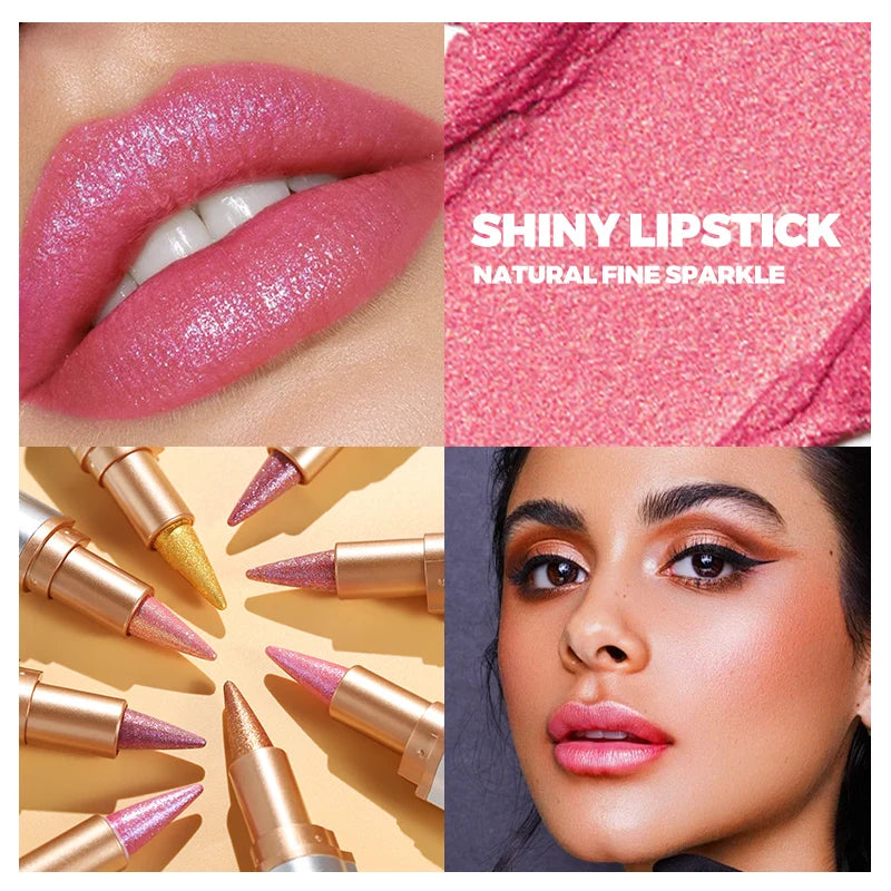 AVIERLL Sparkling Lipstick Long-lasting Waterproof Shine Vibrant Zpaxo