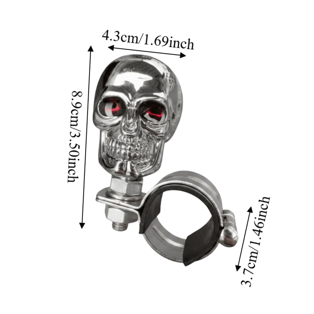 Metal Bearing Steering Wheel Booster Skull Head Design Universal Fit Zpaxo