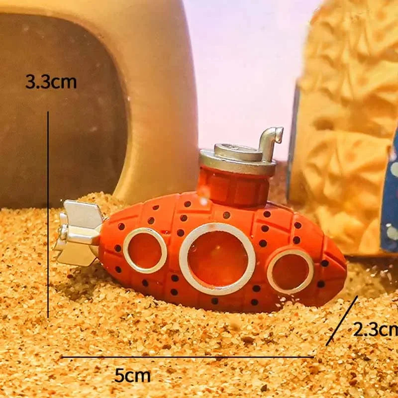 Resin Submarine Aquarium Ornament – Fish & Shrimp Cave Decor