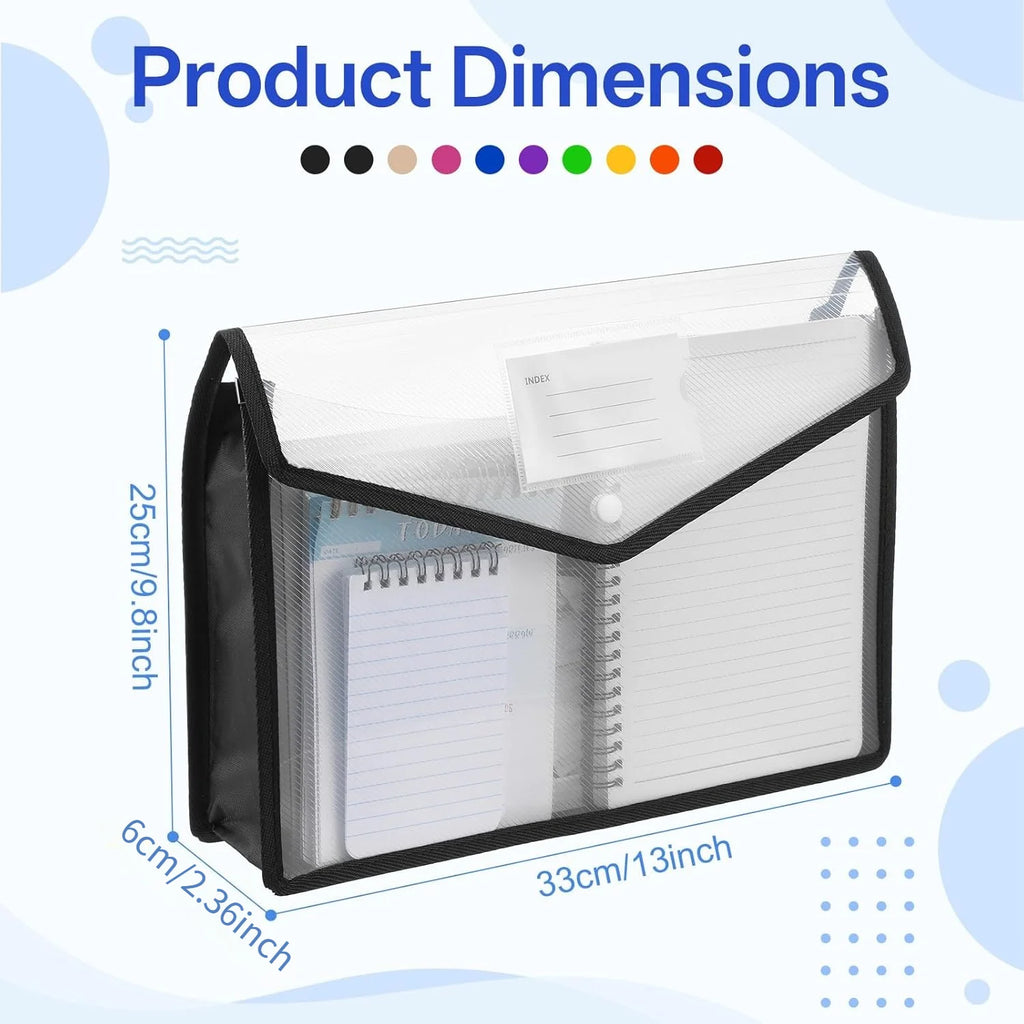 A4 Expanding File Folder Snap Closure Envelopes – 1/2/4 Pack