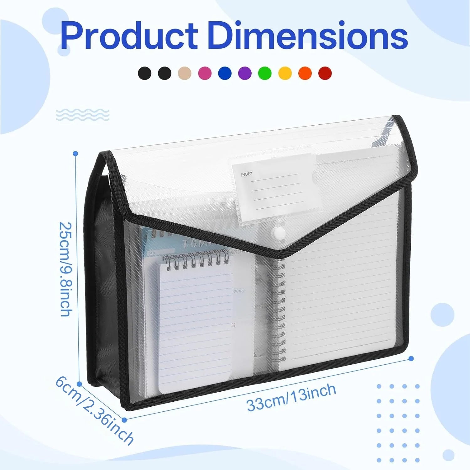 A4 Expanding File Folder Snap Closure Envelopes – 1/2/4 Pack