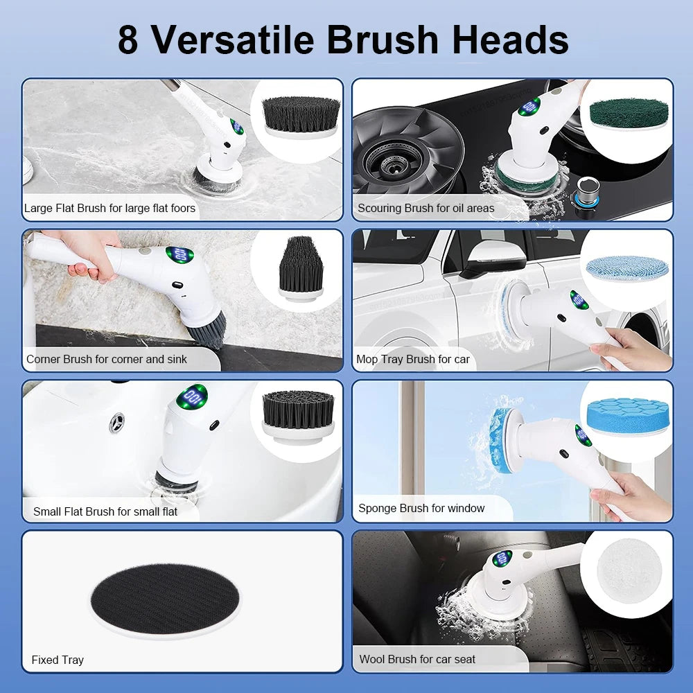 Electric Bathroom Cleaning Brush Automatic Wireless Multifunctional