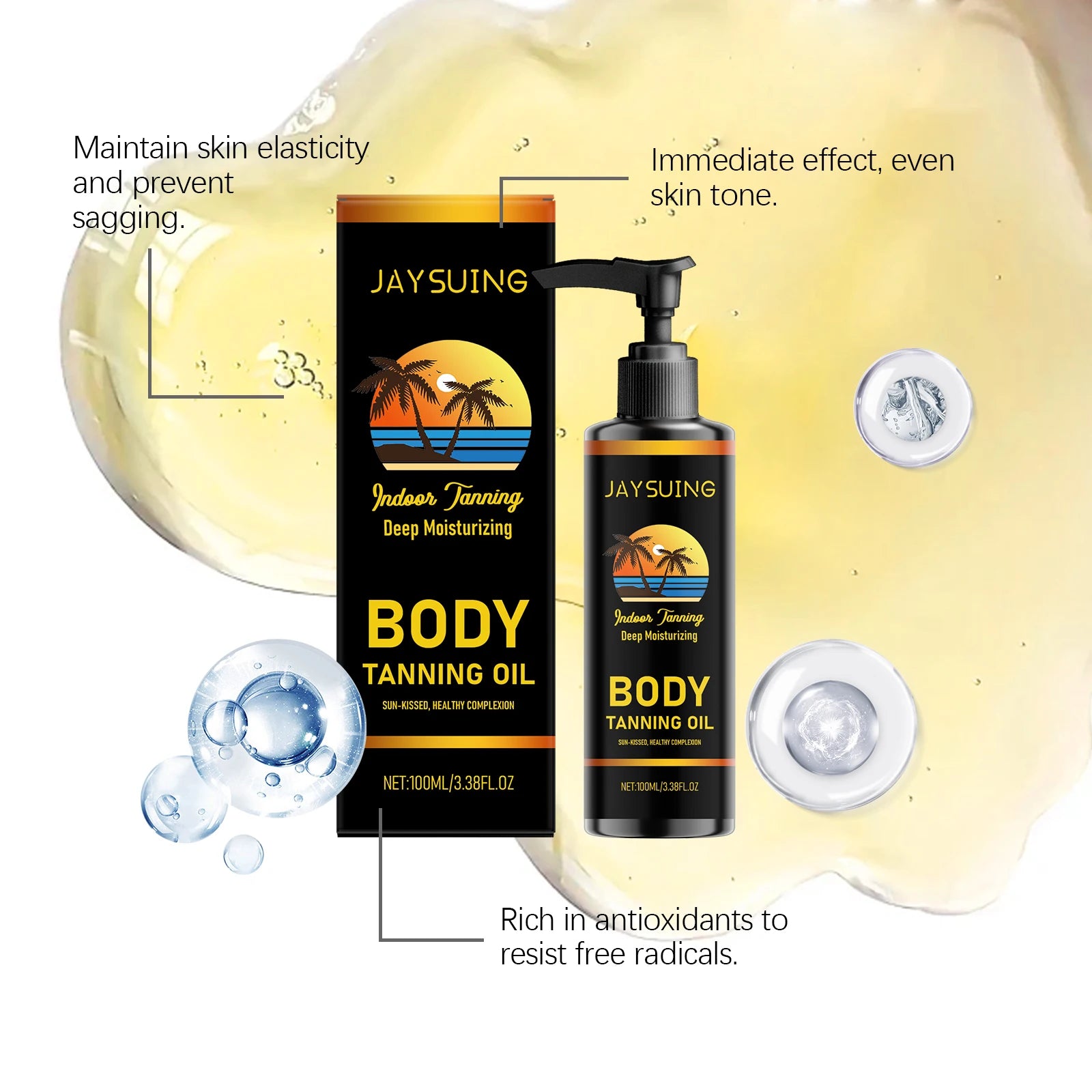 Jaysuing Self Tanning Oil Serum – Natural Bronzing 100ml Self Tanning Serum Zpaxo