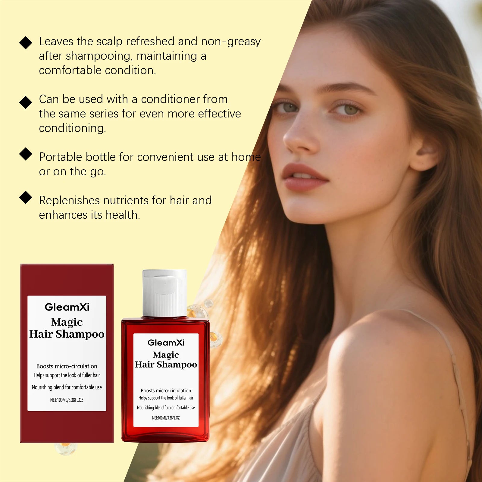 GleamXi Moisturizing and Radiant Shampoo - Refreshing and Hydrating Gentle Daily Cleansing Smooth and Voluminous Hair Care Zpaxo