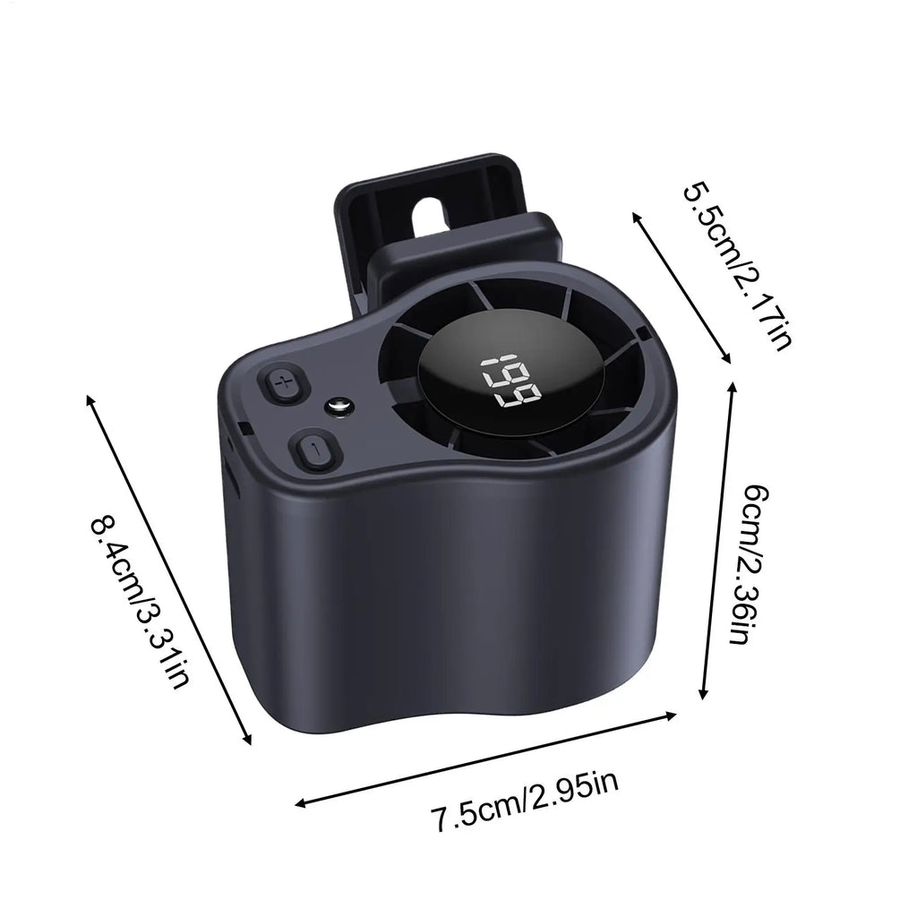Clip Fan Portable LED Display Cooling 360 Rotation USB Rechargeable