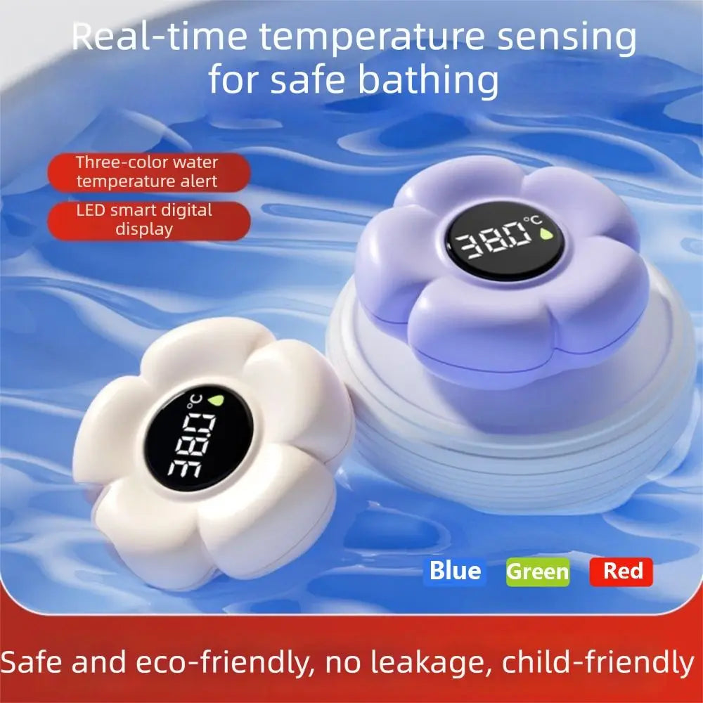 Waterproof Baby Bath Thermometer Flower Shaped Three-color Reminder Zpaxo