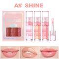 Three-Piece Lip Gloss Set, Moisturizing, Non-Greasy, Fine Shimmering Pearlescent Red and Orange, Versatile for Daily Use, Holiday Gift Lip Gloss Set Zpaxo Dr136A