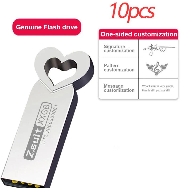 Zsuit 10PCS USB Flash Drives 32GB 64GB Pen Drive USB 2.0 PenDrives Usb Stick 128GB Memory Stick Free Custom Logo Gifts U Disk Zpaxo 8 GB without chain 1