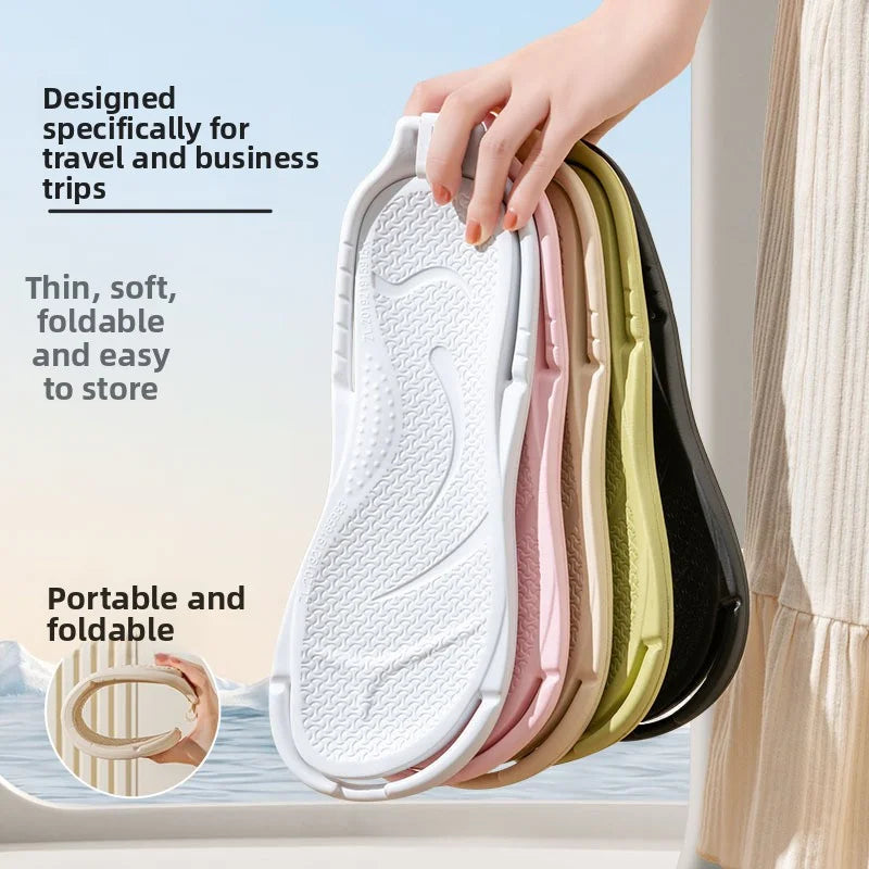 Foldable Travel Slippers Unisex EVA Flip Flops Hotel Non Slip