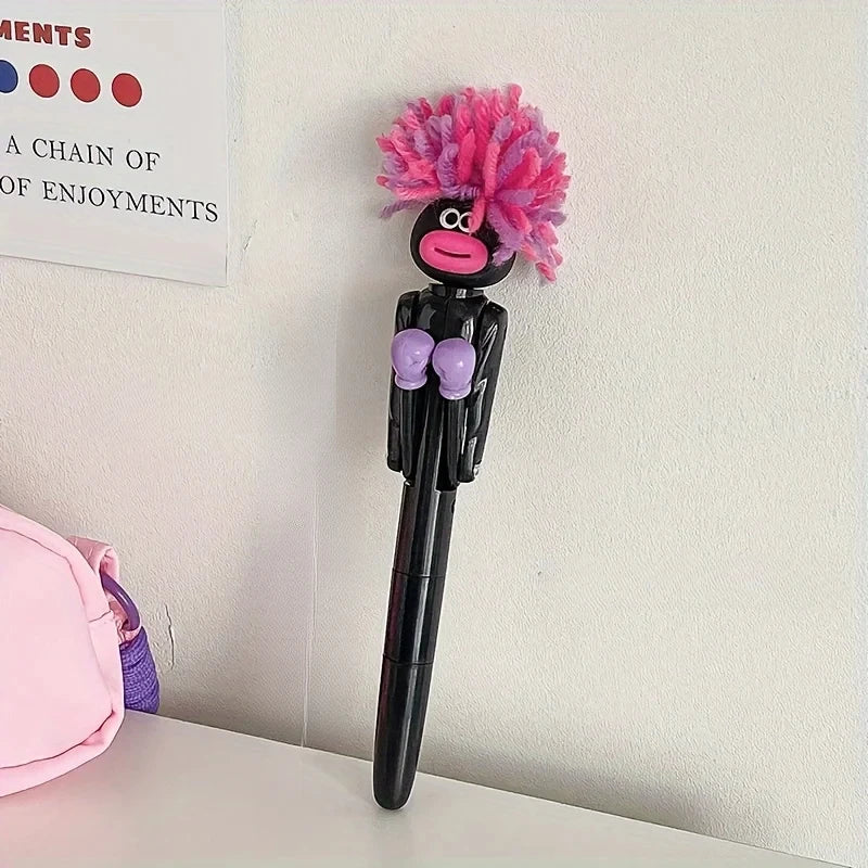 Furry Mechanical Boxing Stress Relief Pen Cartoon Funny Big Mouth