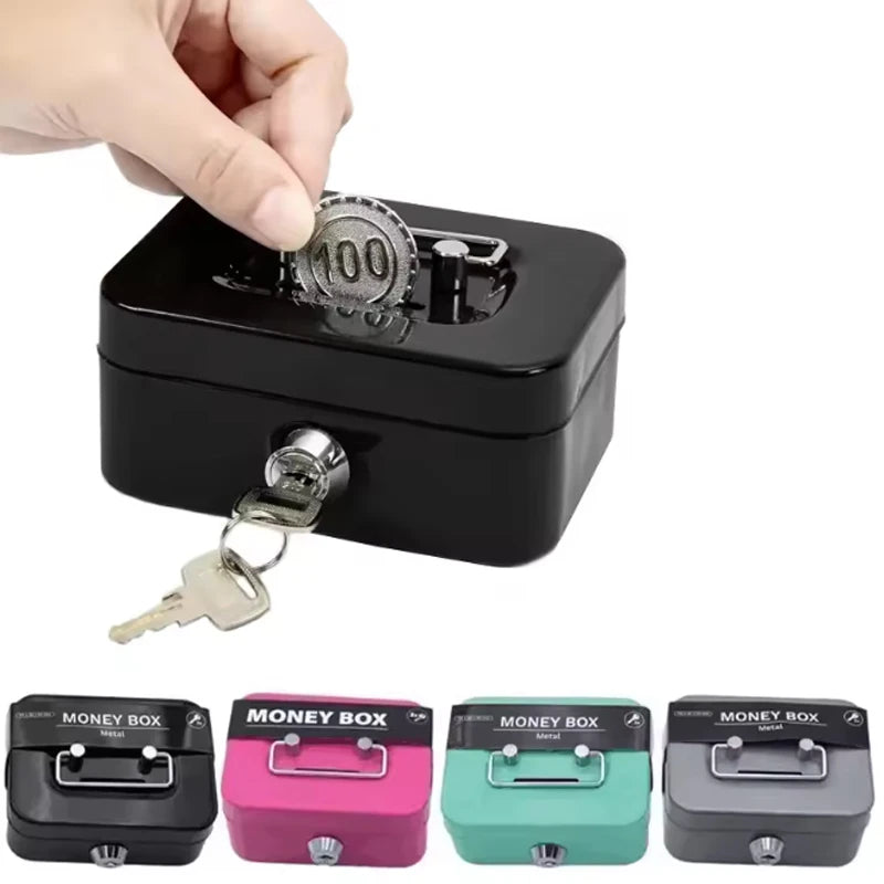 Lockable Safe Key Portable Metal Creative Coin Organiser Sturdy