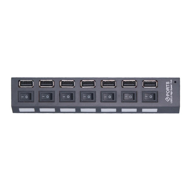 USB HUB 7 Ports Multiple Expander OFF Switch Port Multi Splitter Zpaxo